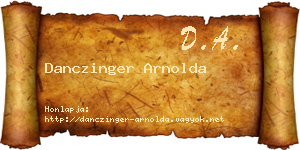 Danczinger Arnolda névjegykártya